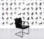 Refurbished Vitra Visasoft - Cantilever Chair - Black Leather