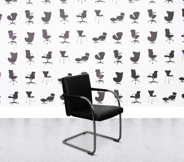 Refurbished Vitra Visasoft - Cantilever Chair - Black Leather