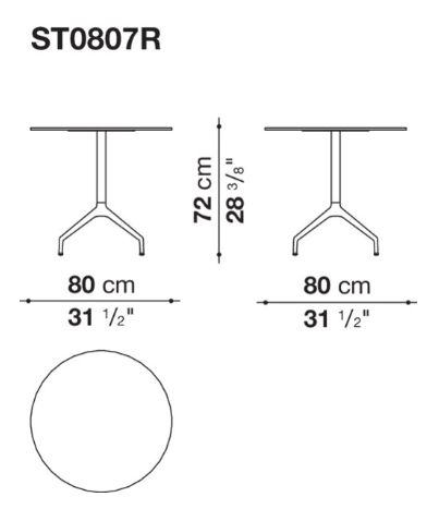 B&B Italia Sina Round Table Dimensions