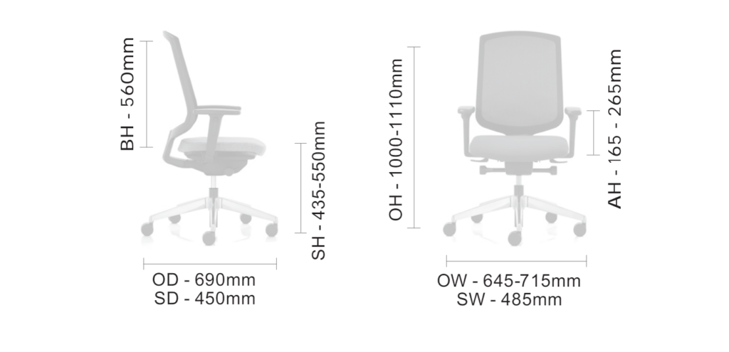 Refurbished Senator Clipper Task Chair - Full Black