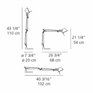 Refurbished Artemide Tolomeo Mini Table Lamp Aluminum
