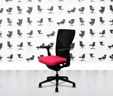 Refurbished Haworth Zody Desk Chair FULL SPEC 4D - Black Frame - Multi Colour - Belize