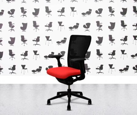 Refurbished Haworth Zody Desk Chair FULL SPEC 4D - Black Frame - Multi Colour - Calypso