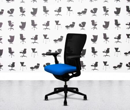 Refurbished Haworth Zody Desk Chair FULL SPEC 4D - Black Frame - Multi Colour - Scuba