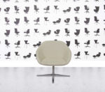 Refurbished Walter Knoll Turtle Lounge Chair - Ivory Leather