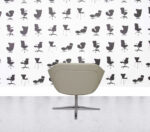 Refurbished Walter Knoll Turtle Lounge Chair - Ivory Leather