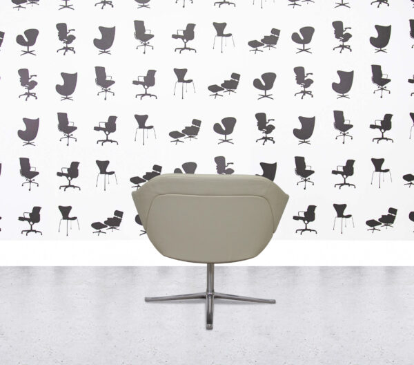 Refurbished Walter Knoll Turtle Lounge Chair - Ivory Leather