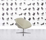 Refurbished Walter Knoll Turtle Lounge Chair - Ivory Leather