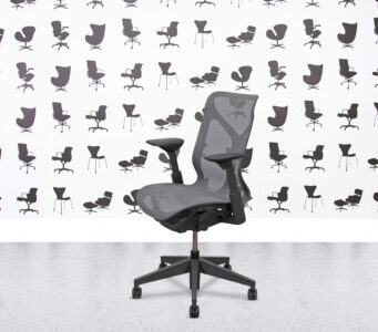 Refurbished Herman Miller Cosm Chair - Medium Back - Grey Mesh