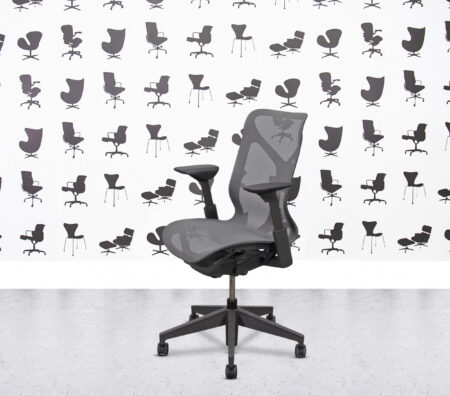 Refurbished Herman Miller Cosm Chair - Medium Back - Grey Mesh