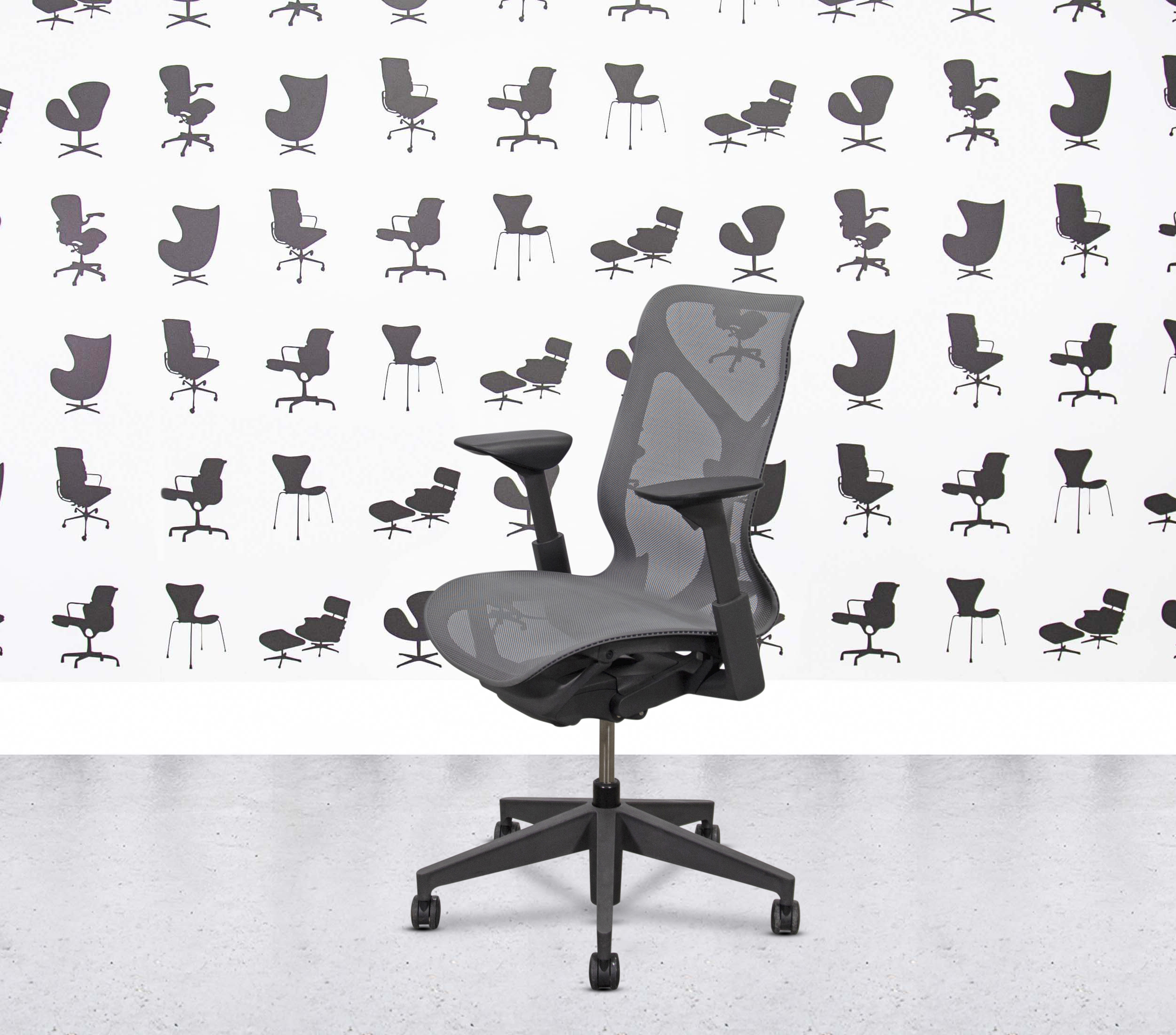 Refurbished Herman Miller Cosm Chair - Medium Back - Grey Mesh2 Refurbished Herman Miller Cosm Chair - Medium Back - Grey Mesh