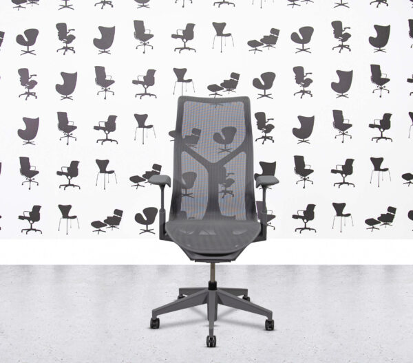 Refurbished Herman Miller Cosm Chair - High Back - Grey Mesh and Frame