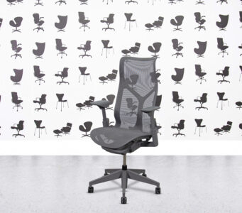 Refurbished Herman Miller Cosm Chair - High Back - Grey Mesh and Frame