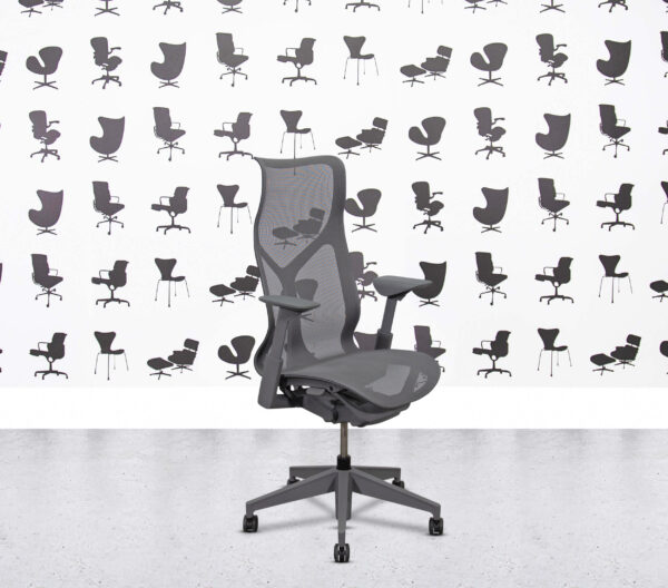Refurbished Herman Miller Cosm Chair - High Back - Grey Mesh and Frame