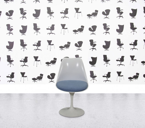 Refurbished Knoll Saarinen Tulip Side Chair - Aegean Fabric