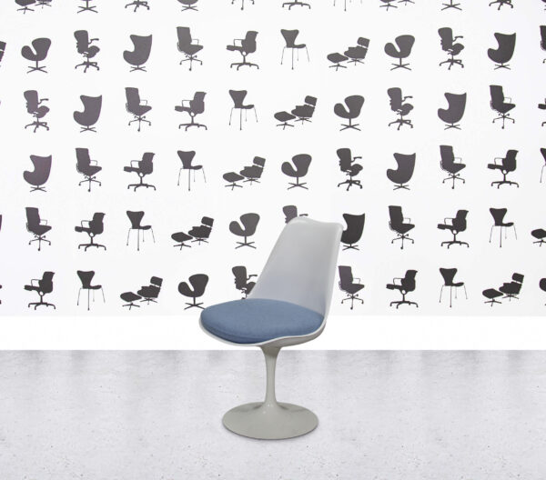 Refurbished Knoll Saarinen Tulip Side Chair - Aegean Fabric