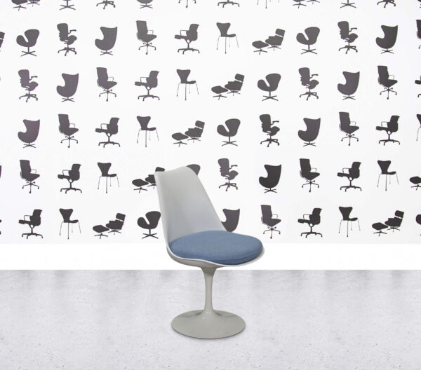 Refurbished Knoll Saarinen Tulip Side Chair - Aegean Fabric