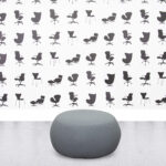 Refurbished Arper Pix Pouf - Grey Fabric