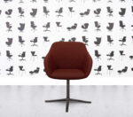 Refurbished Walter Knoll Turtle Lounge Chair - Red Fabric