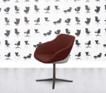 Refurbished Walter Knoll Turtle Lounge Chair - Red Fabric