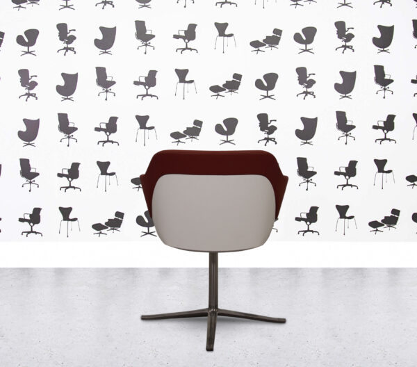 Refurbished Walter Knoll Turtle Lounge Chair - Red Fabric