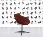 Refurbished Walter Knoll Turtle Lounge Chair - Red Fabric