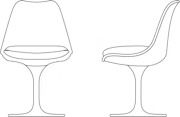Refurbished Knoll Saarinen Tulip Side Chair - Aegean Blue Fabric