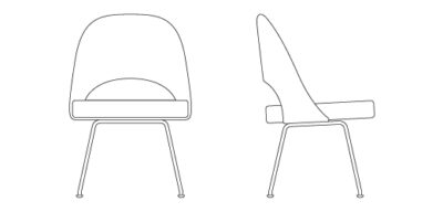 Refurbished Knoll Saarinen Relax Conference Dining Chair - Garnet Leather