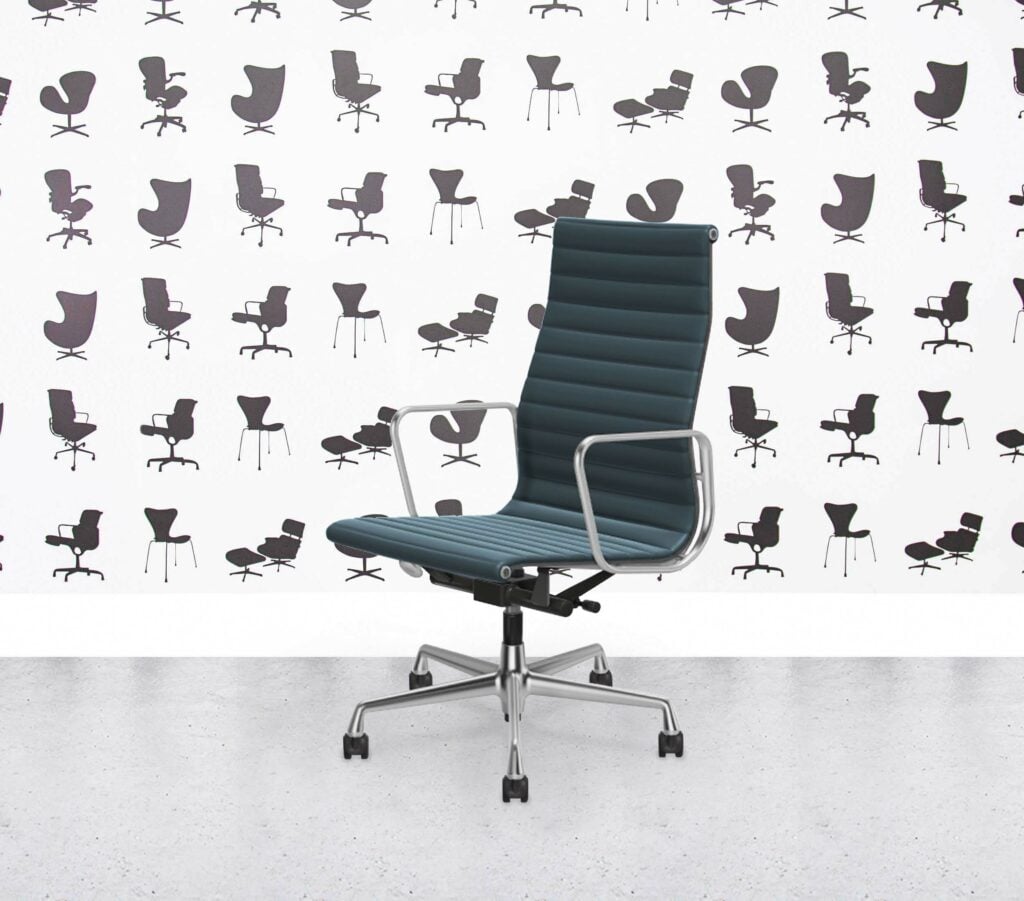 Refurbished Vitra Eames EA119 - Multi Colour - Pol Alu Frame - Smoke Blue