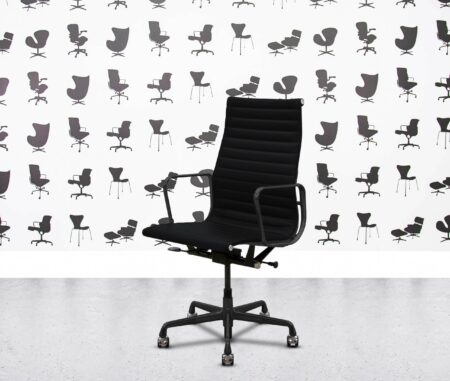 Refurbished Herman Miller Charles Eames EA337 - Black Frame - Obsidian Leather