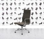 Refurbished Vitra Eames Soft Pad EA119 - Premium Leather - Pol Alu - Umbra Grey