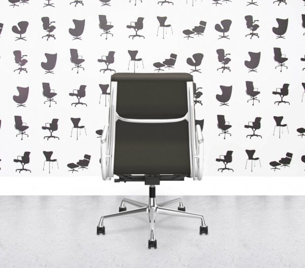 Refurbished Vitra Eames Soft Pad EA219 - Premium Leather - Pol Alu - Umbra Grey