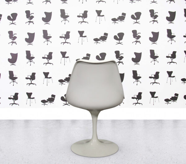 Refurbished Knoll Saarinen Tulip Side Chair - Aegean Blue Fabric
