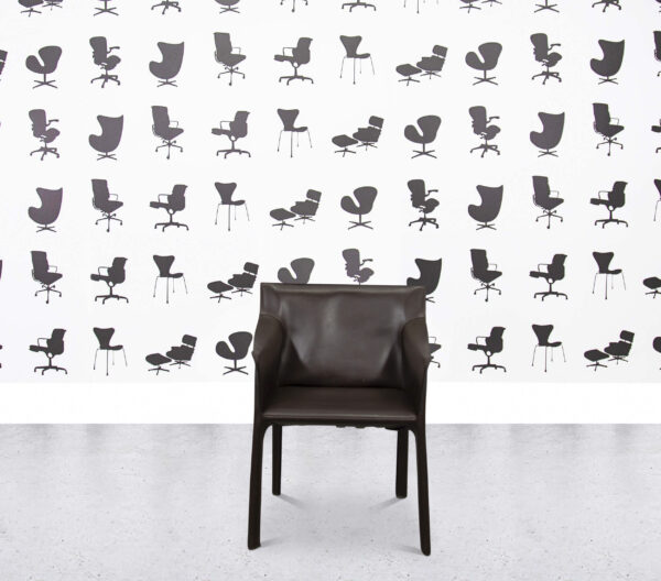 Refurbished Matteo Grassi Coco Dining Chair - Brown Leather