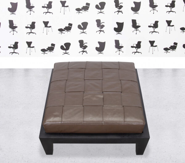 Refurbished Elitis Ottoman - Brown Leather