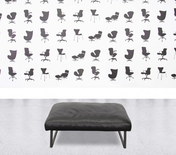 Refurbished Cassina 8 Ottoman - Black Leather