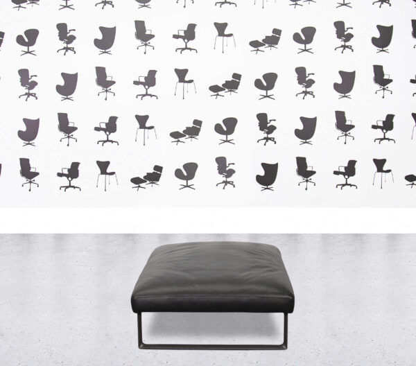 Refurbished Cassina 8 Ottoman - Black Leather