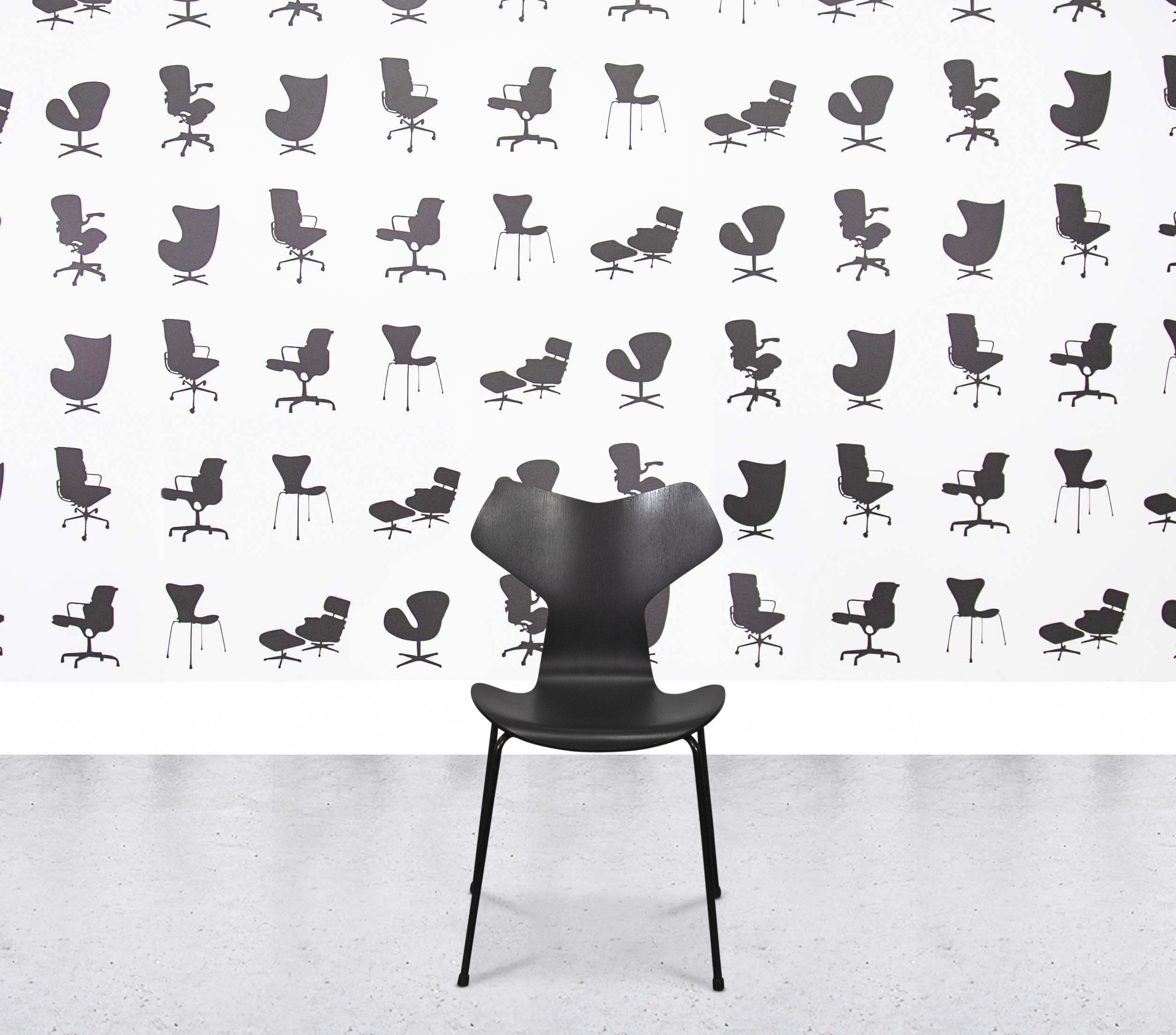 Refurbished Fritz Hansen Grand Prix 3130 Stacking Chair - Black Refurbished Fritz Hansen Grand Prix 3130 Stacking Chair - Black