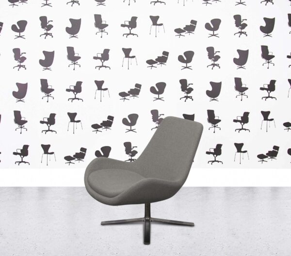 Refurbished Orangebox Avi Upholstered Swivel Chair - Grey