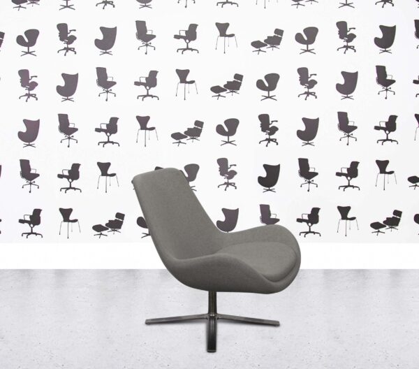 Refurbished Orangebox Avi Upholstered Swivel Chair - Grey