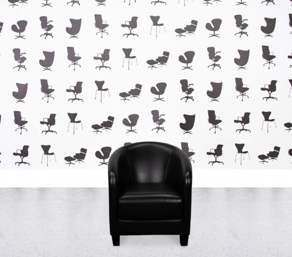 Refurbished Moroso Tub Chair - Black Leather