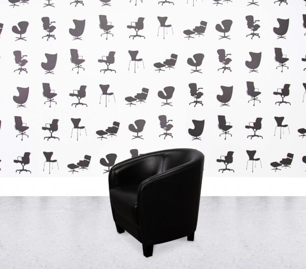 Refurbished Moroso Tub Chair - Black Leather