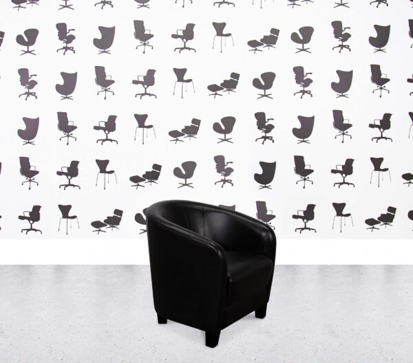 Refurbished Moroso Tub Chair - Black Leather