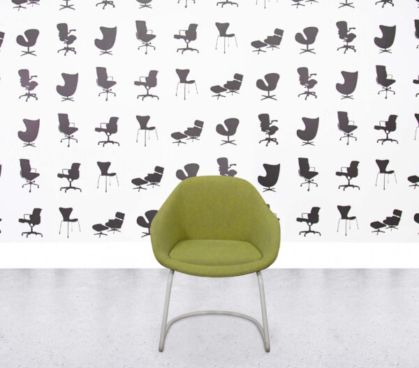 Refurbished Naughtone Always Chair on Cantilever - Apple Fabric