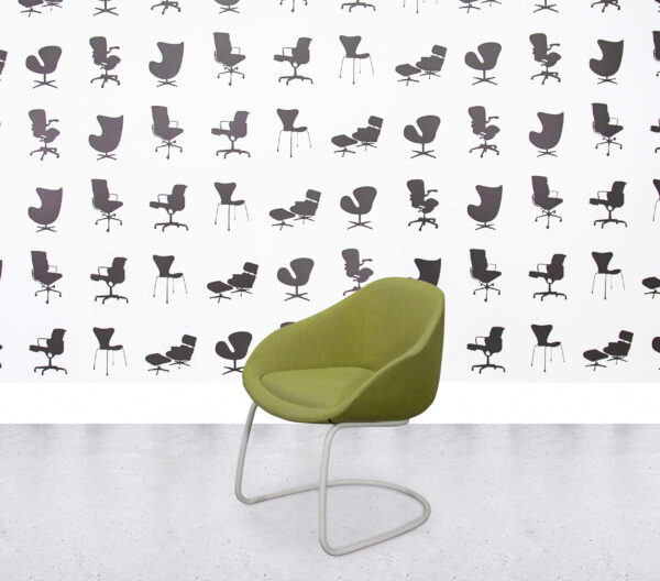 Refurbished Naughtone Always Chair on Cantilever - Apple Fabric