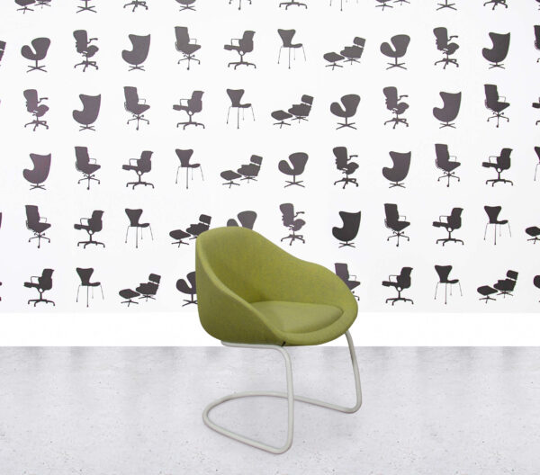 Refurbished Naughtone Always Chair on Cantilever - Apple Fabric