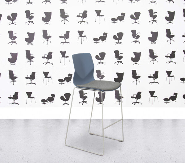 Refurbished Ocee Design Fourcast High Stool - Grey Fabric