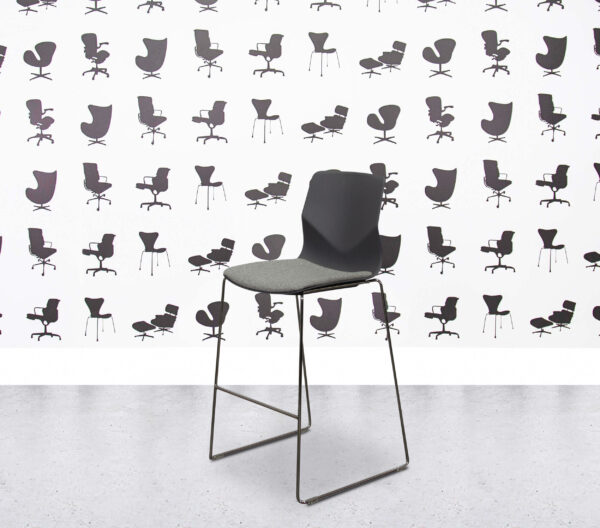 Refurbished Ocee Design Fourcast High Stool - Grey Back and Fabric