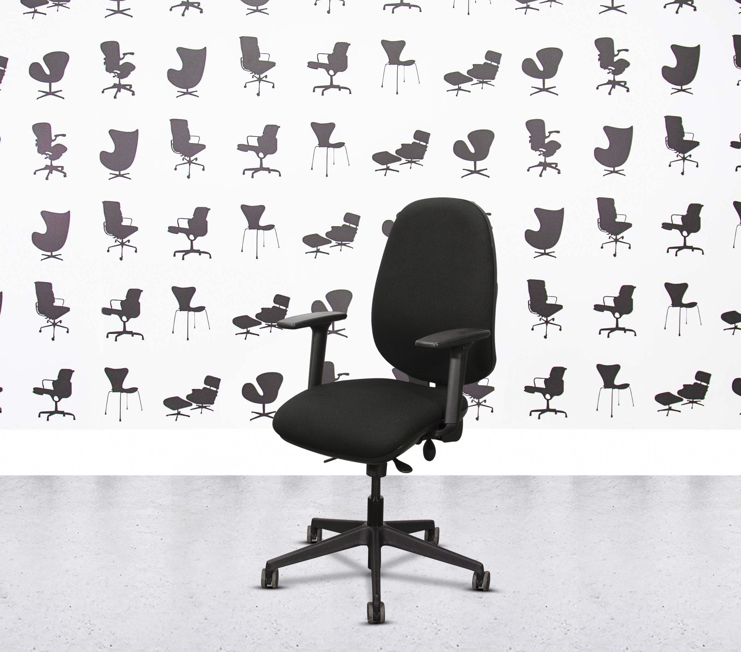 Refurbished Posturite Positiv R600 Medium Back - Black2 Refurbished Posturite Positiv R600 Medium Back - Black