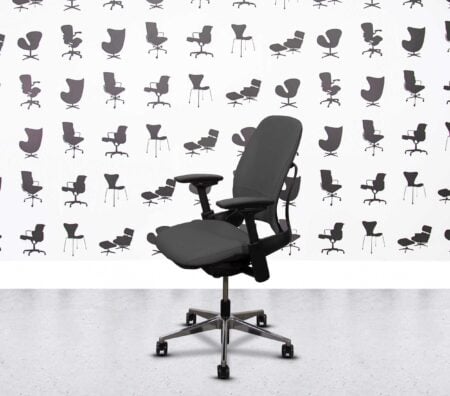 Refurbished Steelcase Leap V2 4D - Polished Aluminium - GrigioGrey